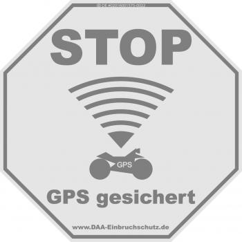 Aufkleber Motorrad - Stop GPS gesichert